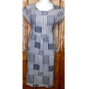 Orange Creek Vintage Prairie Patchwork Plaid Striped Summer Dress